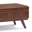 Owen - Lift Top Large Coffee Table Storage Ottoman - Distressed Saddle Brown For Discount