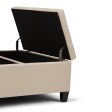 Harrison - Coffee Table Storage Ottoman - Satin Cream Supply