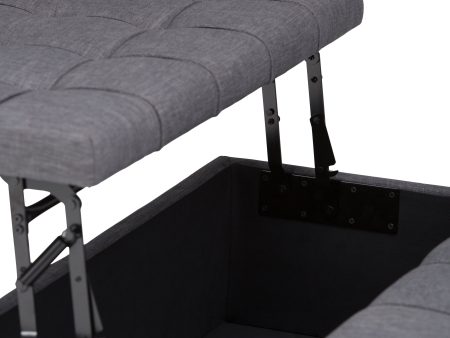 Harrison - Coffee Table Storage Ottoman - Slate Grey For Sale