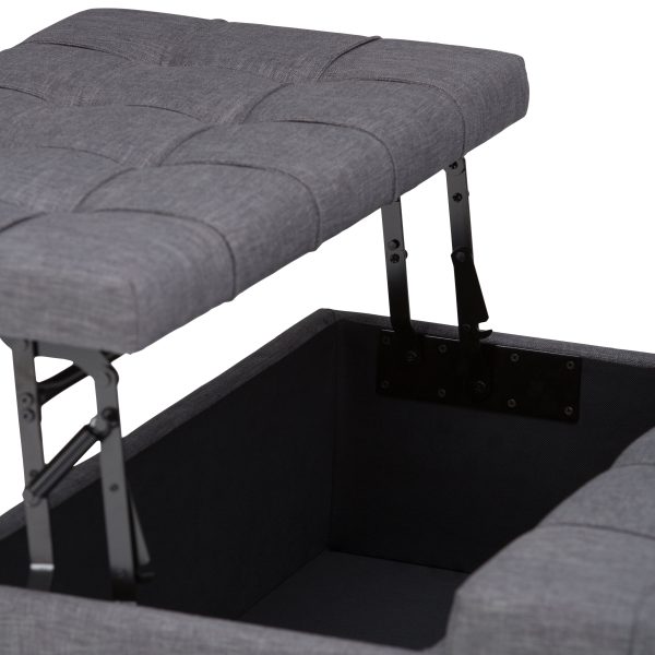 Harrison - Coffee Table Storage Ottoman - Slate Grey For Sale