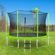 10FT Trampoline for Kids with Safety Enclosure Net, Basketball Hoop and Ladder, Easy Assembly Round Outdoor Recreational Trampoline For Discount