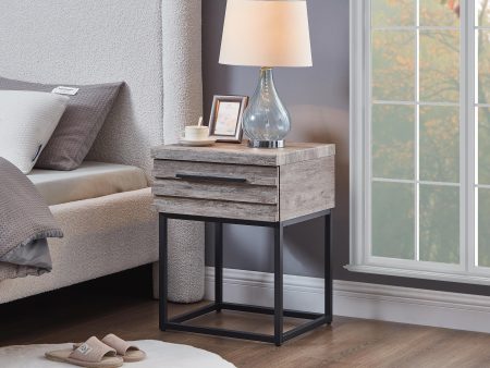 Celestial Contemporary Storage End table, Gray Discount