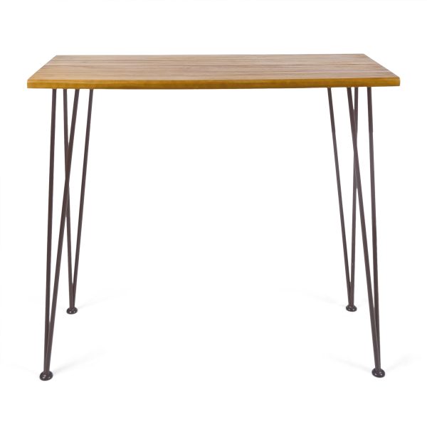 DENALI INDUSTRIAL WOOD AND METAL BAR TABLE Fashion