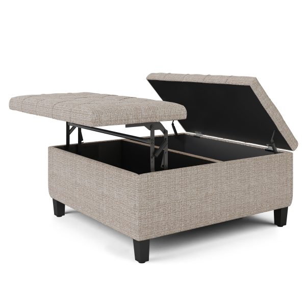 Harrison - Coffee Table Storage Ottoman - Platinum Online now