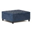 Harrison - Coffee Table Storage Ottoman - Denim Blue Hot on Sale