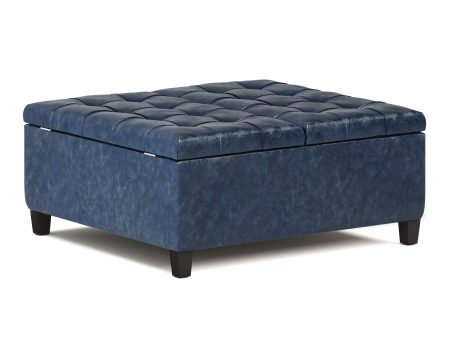 Harrison - Coffee Table Storage Ottoman - Denim Blue Hot on Sale