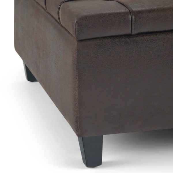 Harrison - Coffee Table Storage Ottoman - Distressed Brown Online now