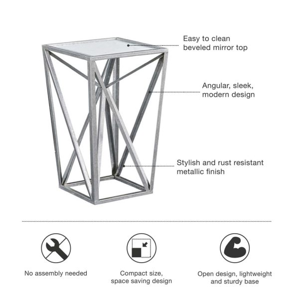 Angular Mirror Accent Table Online Hot Sale