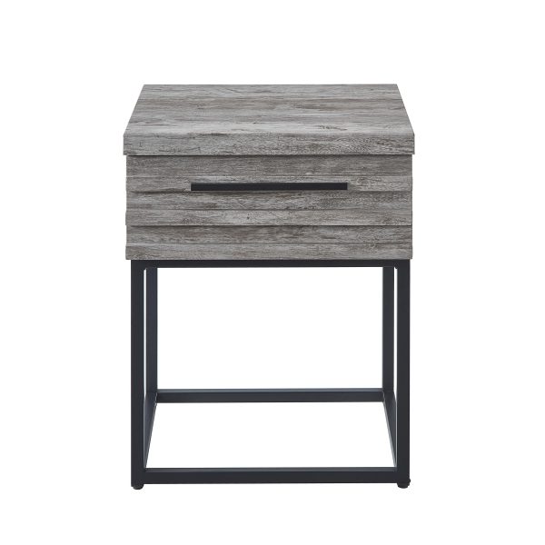 Celestial Contemporary Storage End table, Gray Discount