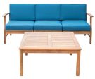 PERLA 3 SEATER SOFA AND TABLE SET, BLUE For Cheap