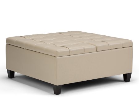 Harrison - Coffee Table Storage Ottoman - Satin Cream Supply