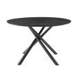 47.25   Round MDF Coffee Table End Table Short Leisure Tea Table Cross Legs Metal Base, Easy to Assemble,BLACK Online Sale