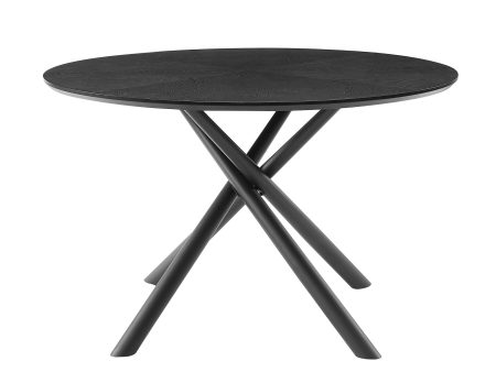 47.25   Round MDF Coffee Table End Table Short Leisure Tea Table Cross Legs Metal Base, Easy to Assemble,BLACK Online Sale