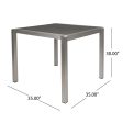 Outdoor Dining Table - Anodized Aluminum - Wicker Table Top - Square - Silver and Gray - 35  Online Hot Sale