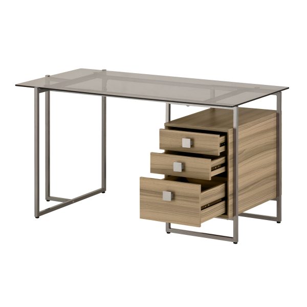 Techni Mobili Oak Computer Desk with Storage Supply