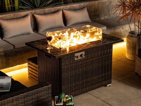 44inch Outdoor Fire Pit Table, Propane Fire Table with Ceramic Tabletop Gas Fire Table Online now