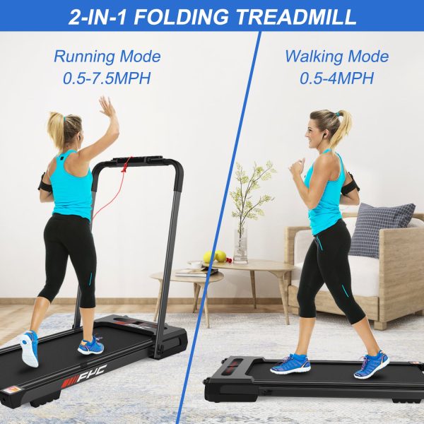 FYC Under Desk Treadmill - 2 in 1 Folding Treadmill for Home 3.5 HP, Installation-Free Foldable Treadmill Compact Electric Running Machine, Remote Control & LED Display Walking Running Jogging for Hom Hot on Sale