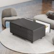 Modern Smart Coffee Table with Built-in Fridge, Bluetooth Speaker, Wireless Charging, Touch Control Panel, USB Interface, Outlet Protection, Atmosphere light, Black Supply