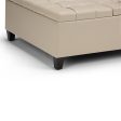 Harrison - Coffee Table Storage Ottoman - Satin Cream Supply