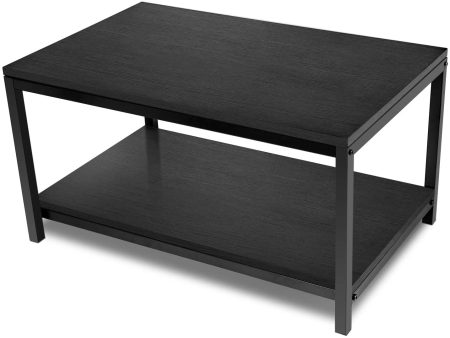 YSSOA Storage Shelf for Living Room and Office, Easy Assembly, Black (Home Coffee Table), 31x20x16 inch Discount