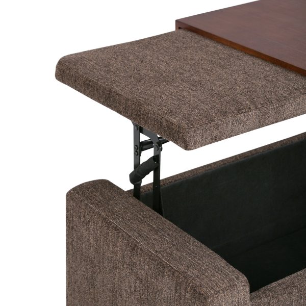 Bretton - Lift Top Storage Ottoman - Deep Umber Brown Online now