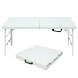 4ft Portable Folding Table Indoor&Outdoor Maximum Weight 135KG Foldable Table for Camping White Sale