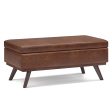 Owen - Lift Top Large Coffee Table Storage Ottoman - Distressed Saddle Brown For Discount