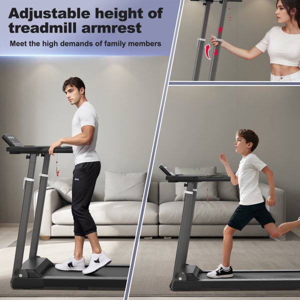 Treadmill with Desk Workstation & Adjustable Height, 300 LBS Weight Capacity, Folding Treadmill with Bluetooth Speaker , Portable Walking Pad Treadmill with Desktop for Home Office Online