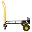 HT1006BK-YL   Hand Truck Dual Purpose 2 Wheel Dolly Cart and 4 Wheel Push Cart with Swivel Wheels 330 Lbs Capacity Heavy Duty Platform Cart for Moving Warehouse Garden Grocery Supply