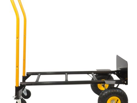 HT1006BK-YL   Hand Truck Dual Purpose 2 Wheel Dolly Cart and 4 Wheel Push Cart with Swivel Wheels 330 Lbs Capacity Heavy Duty Platform Cart for Moving Warehouse Garden Grocery Supply