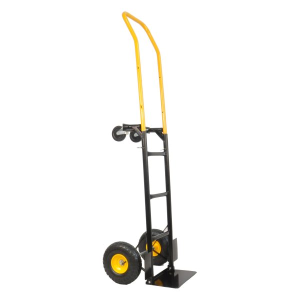 HT1006BK-YL   Hand Truck Dual Purpose 2 Wheel Dolly Cart and 4 Wheel Push Cart with Swivel Wheels 330 Lbs Capacity Heavy Duty Platform Cart for Moving Warehouse Garden Grocery Supply